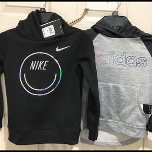 2 girl sweatshirts Nike/Adidas size 6